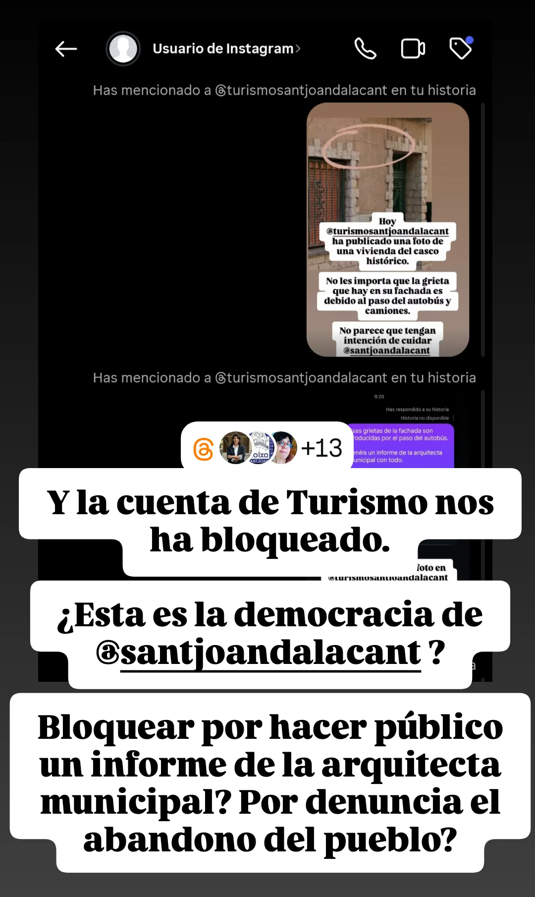Captura aportada por la asociación después de comprobar que el perfil institucional aparecía como no disponible desde la cuenta afectada.